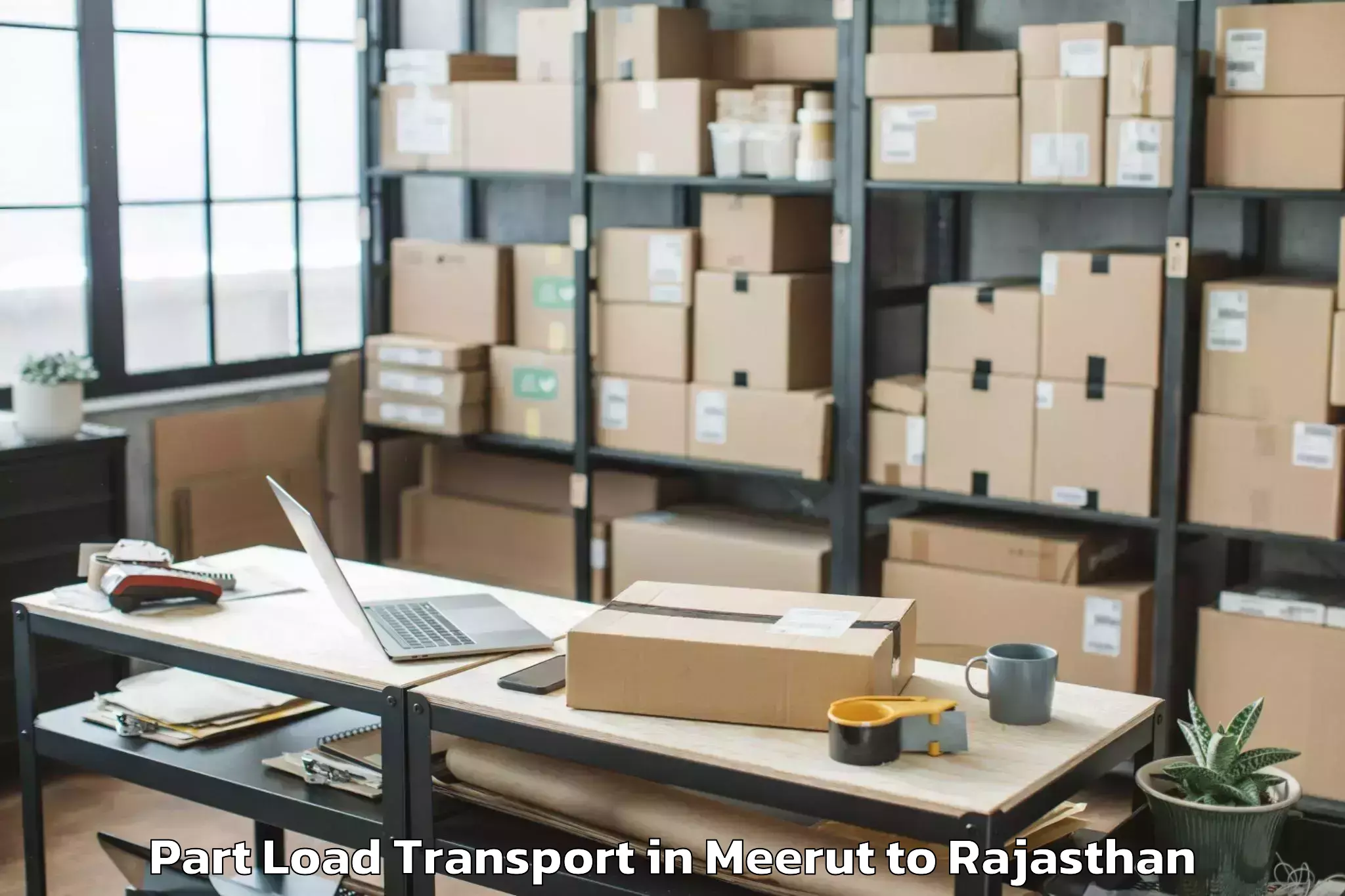 Professional Meerut to Laxmangarh Part Load Transport